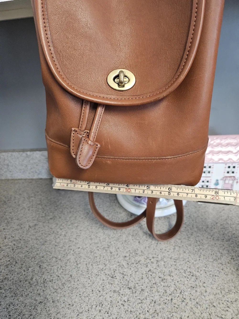 Coach Related 9960 Vintage Brown Made IN USA Grab  Leather Used